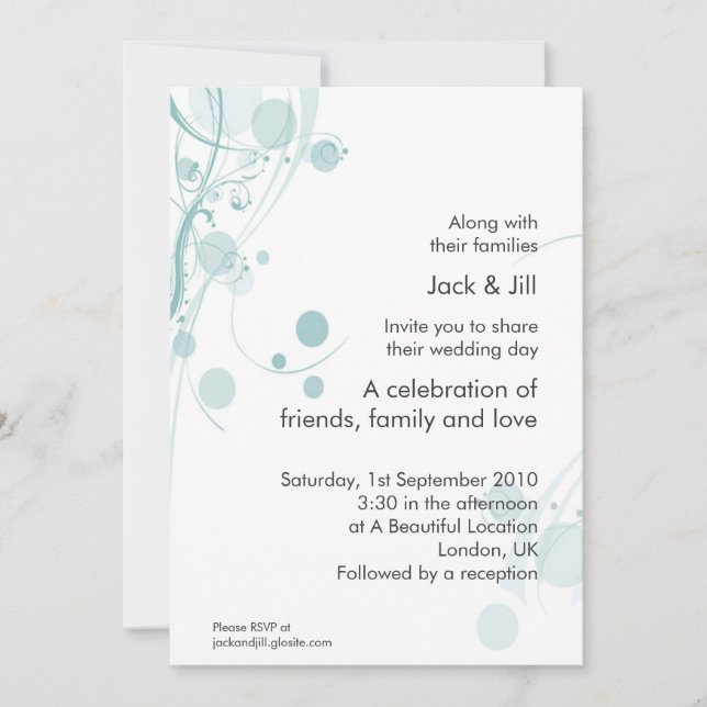 Circle and Swirl (mist) 5x7 Invitation (Front)