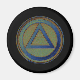 Circle and Triangle Recovery Sobriety Magnet