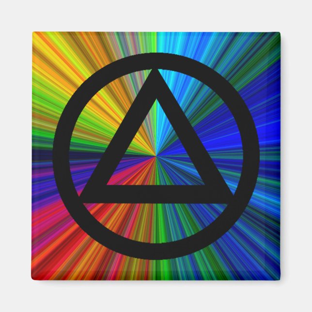 Circle and Triangle Recovery Sobriety Magnet (Front)