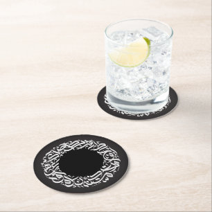 circle arabic calligraphy  round paper coaster