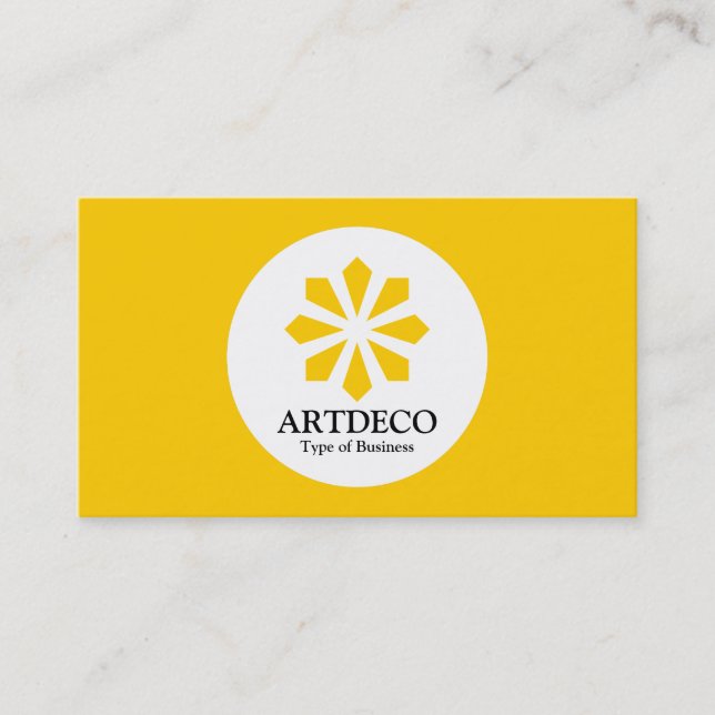 Circle - Art Deco - Amber Business Card (Front)