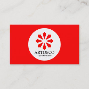 Circle - Art Deco - Red Business Card