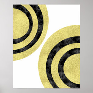Circle art Modern art Gold foil geometric art Poster