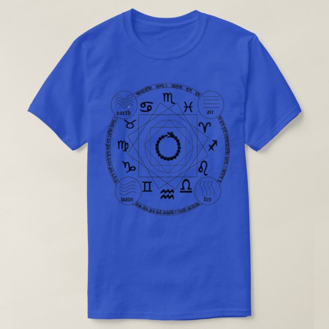 circle astrology alchemy four elements magic t T-Shirt (Design Front)
