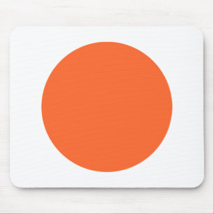 Circle - Autumn Orange with White Mouse Pad