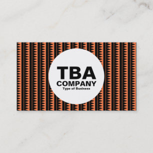 Circle - Aztec Pattern - Black on Orange: ff7f49 Business Card