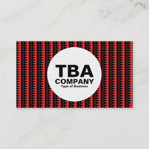Circle - Aztec Pattern - Black on Red: ff2b2b Business Card