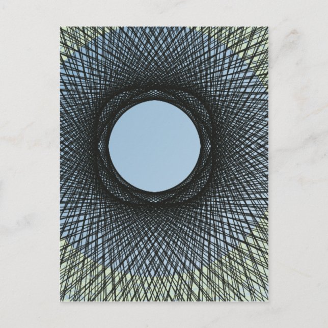circle blend in harmonise with black abstract art postcard (Front)