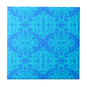 Circle Blobs Ocean Blue Water Tones Ceramic Tile