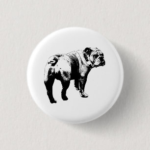Circle Bulldog, Bold Look 3 Cm Round Badge