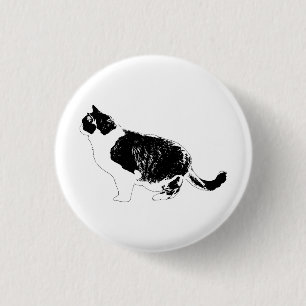 Circle Cat, Soft Attitude 3 Cm Round Badge