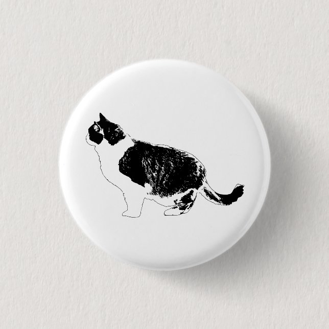 Circle Cat, Soft Attitude 3 Cm Round Badge (Front)