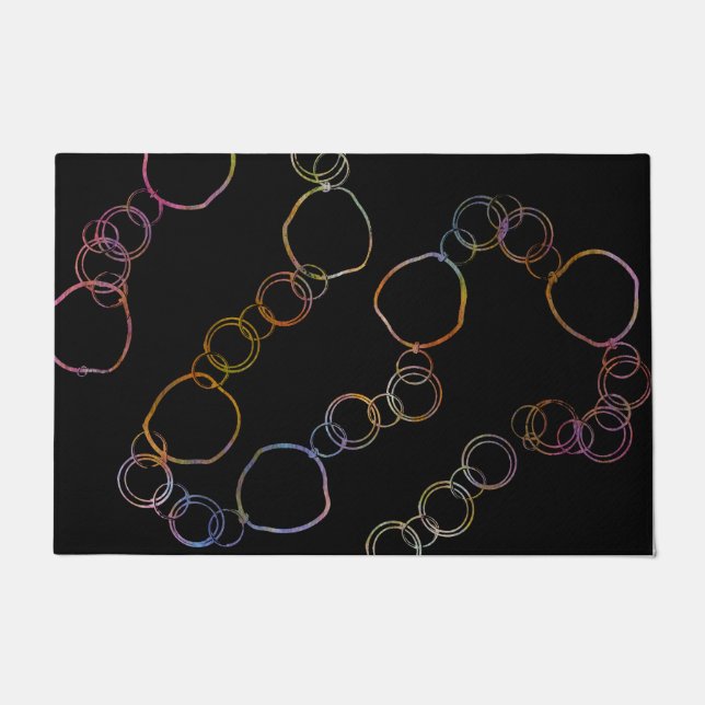 Circle Chain Rainbow  Doormat (Front)