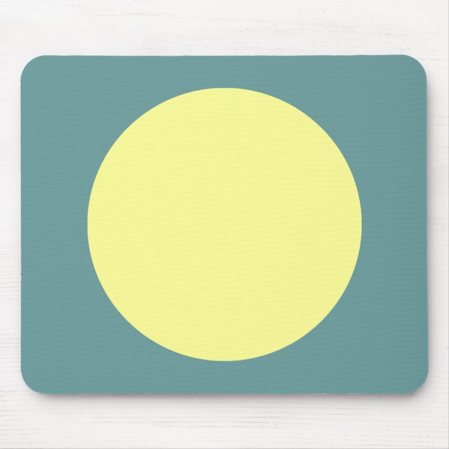 Circle - Chalk Yellow and Ocean Green Mouse Pad (Front)