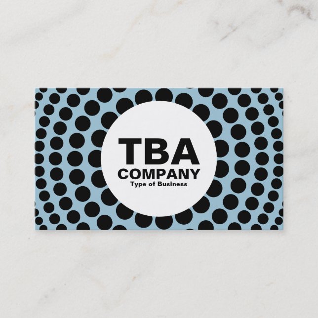 Circle - Concentric Spots - Pale Blue 9dc6d8 Business Card (Front)