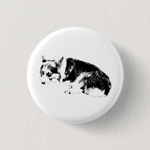 Circle Corgi, Soft Edge 3 Cm Round Badge