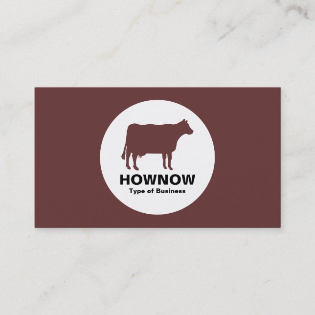Circle - Cow - Brown Business Card (Front)
