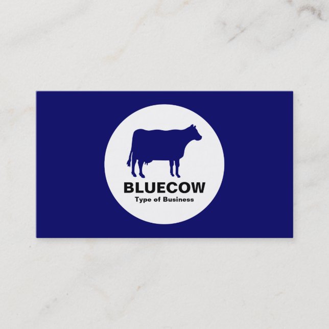 Circle - Cow - Deep Navy Business Card (Front)