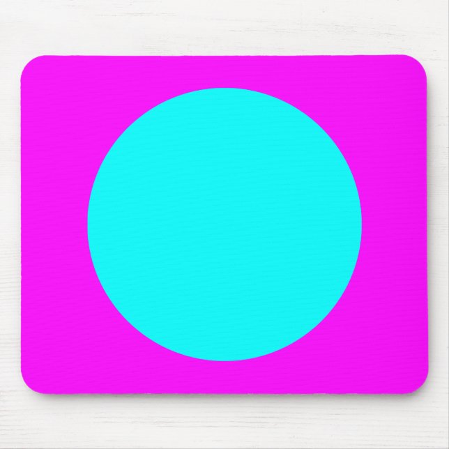 Circle - Cyan and Magenta Mouse Pad (Front)