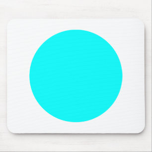Circle - Cyan and White Mouse Pad