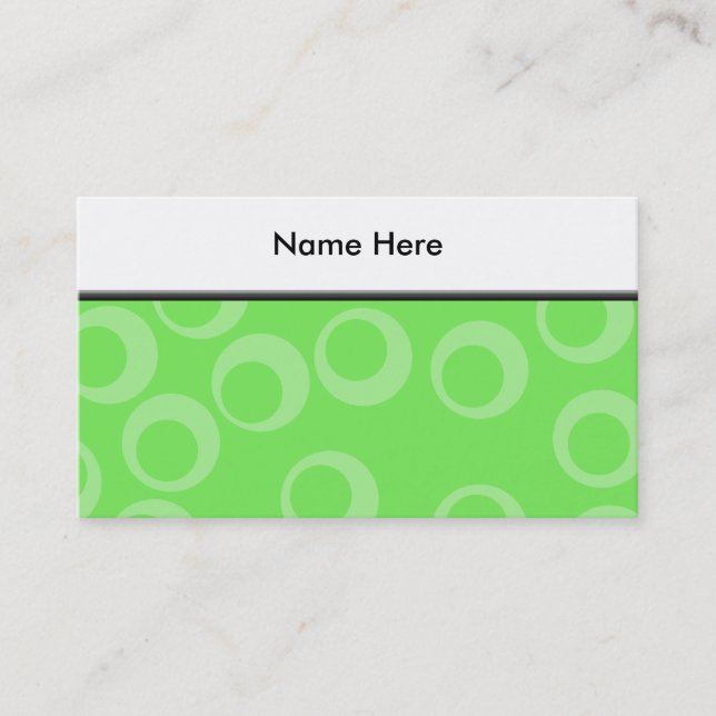 Circle design in green. Retro pattern. Custom Business Card (Front)