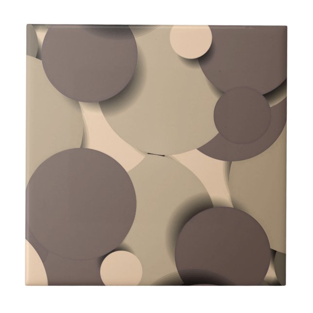 Circle Design Neutrals Ceramic Tile (Front)