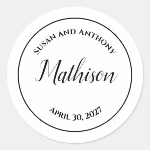 Circle Design Personalised Wedding Stickers Seals