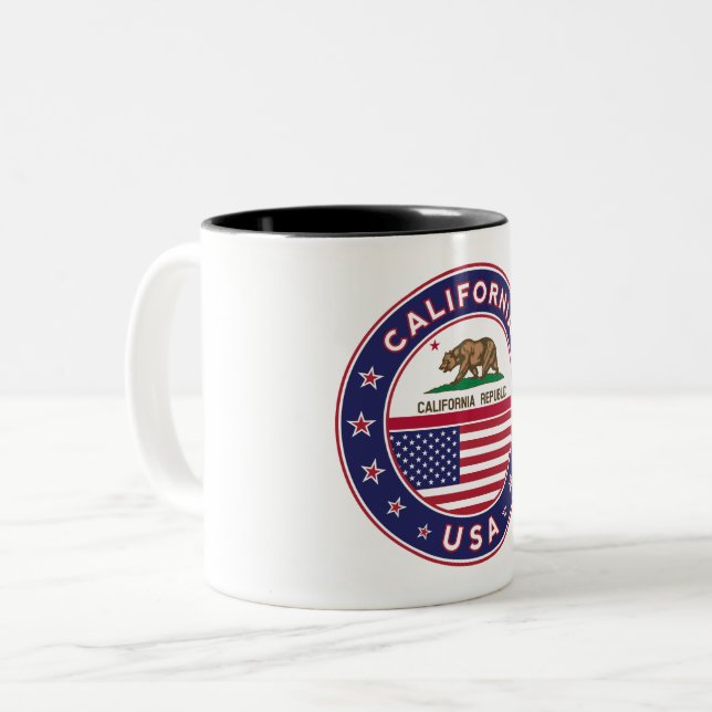 circle design, Two-Tone coffee mug (Front Left)