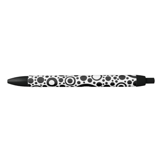 Circle & Dots pattern black + your backgr. & ideas Ink Pen (Front)
