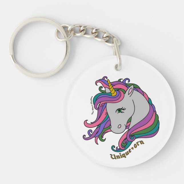 Circle Double-Side Keychain - Unique-orn (Front)