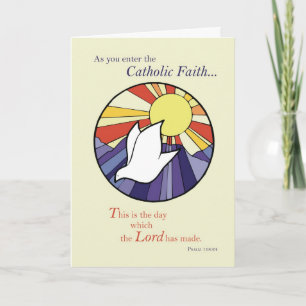 Circle Dove Sun RCIA, Catholic Card