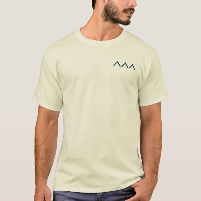 Circle Emblem on Back Peaks on Front Montserrat T-Shirt (Front)
