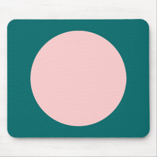 Circle - Faded Pink with Moss Green Mouse Pad