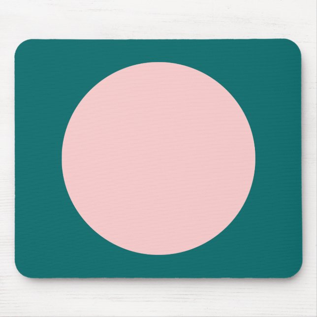 Circle - Faded Pink with Moss Green Mouse Pad (Front)