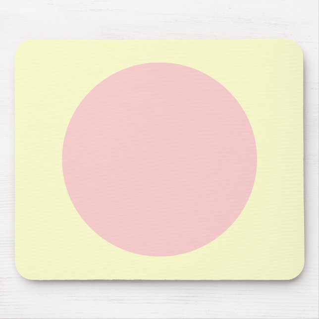 Circle - Faded Pink with Pale Yellow Mouse Pad (Front)