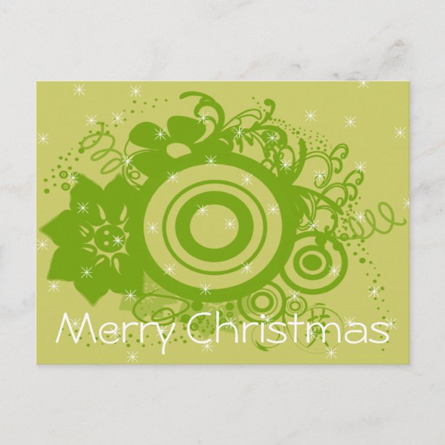 Circle Flowers Swirly - Customised Holiday Postcard (Front)