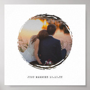 Circle Frame Paint Splotch Photo Love Poster
