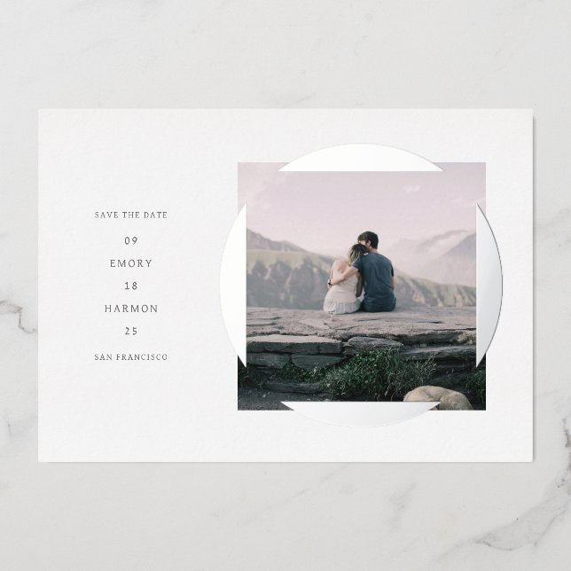 Circle Frame Save the Date card (Front)