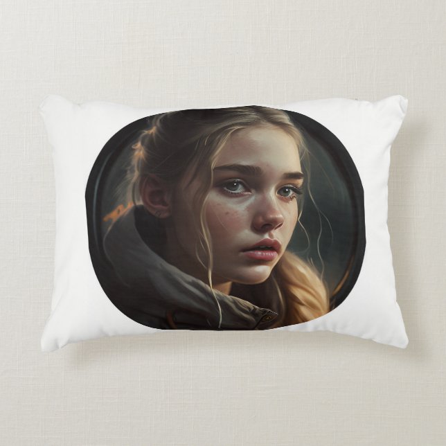 Circle girl decorative cushion (Front)