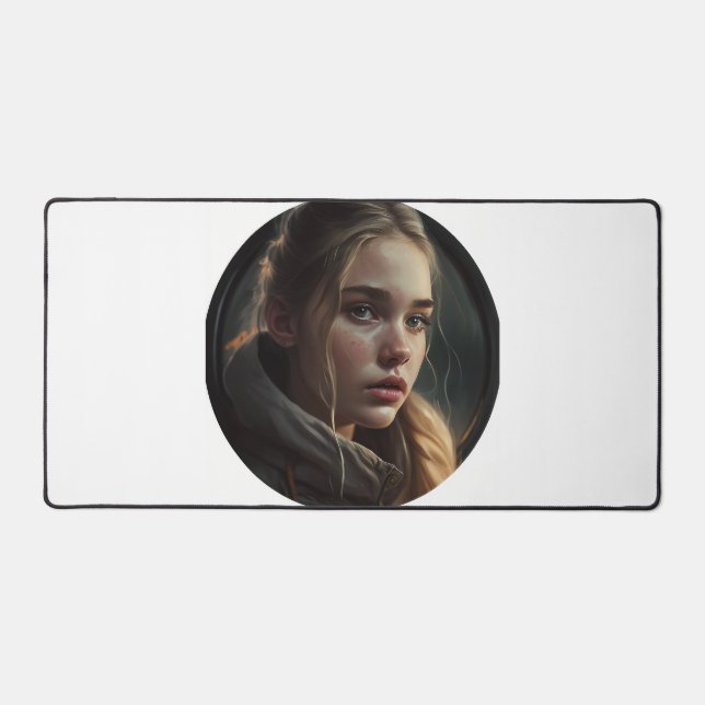 Circle girl desk mat (Front)