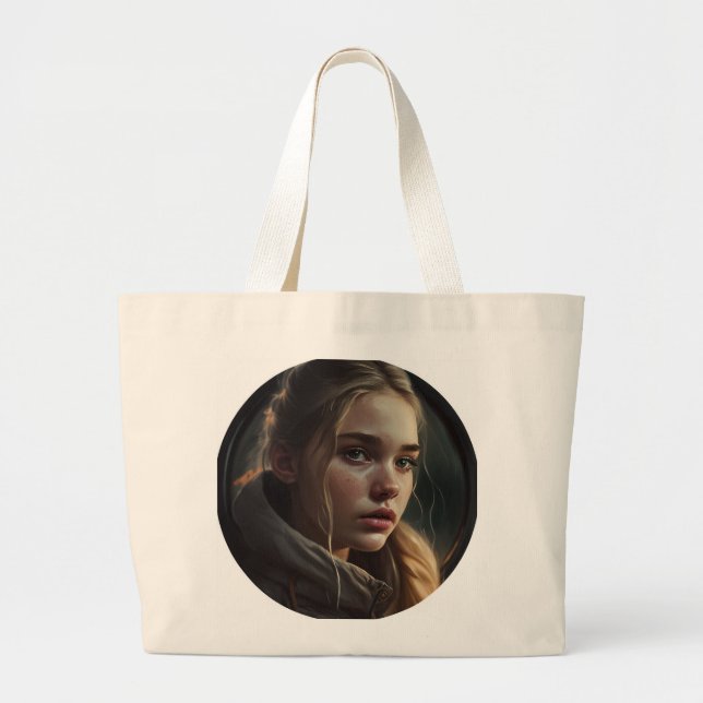 Circle girl large tote bag (Front)