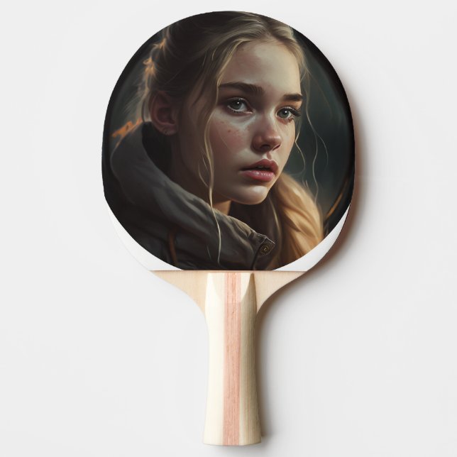 Circle girl ping pong paddle (Front)