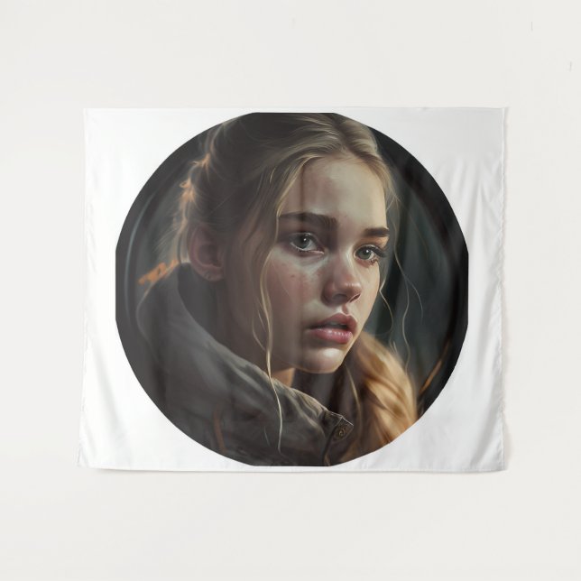 Circle girl tapestry (Front (Horizontal))