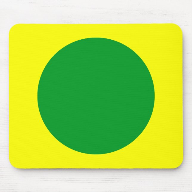 Circle - Grass Green and Yellow Mouse Pad (Front)