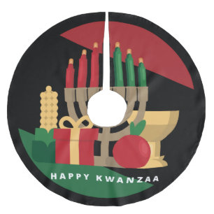 circle Happy Kwanzaa christmas tree skirt