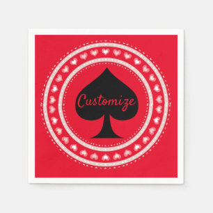 Circle Hearts Black Spade Thunder_Cove Napkin