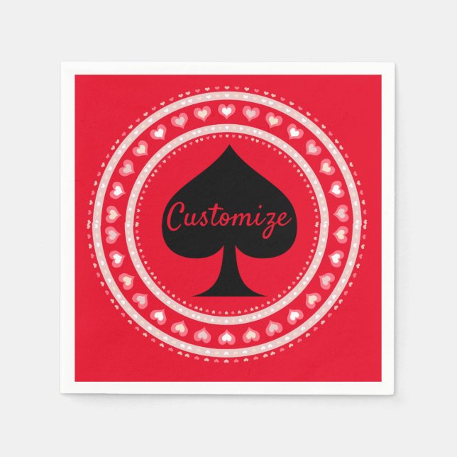 Circle Hearts Black Spade Thunder_Cove Napkin (Front)