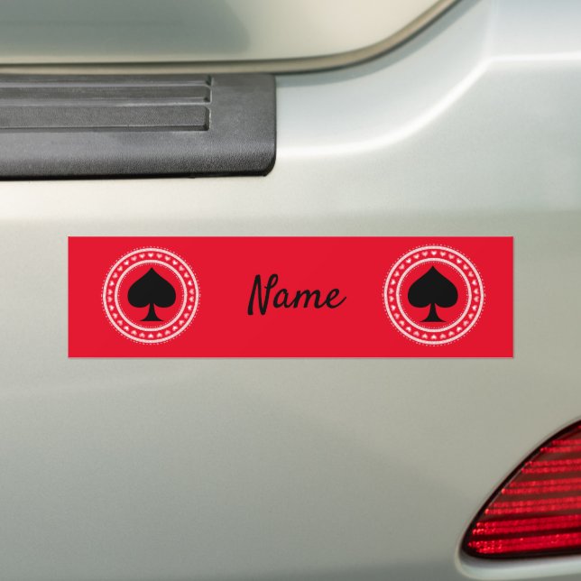 Circle Hearts Black Spades Thunder_Cove Bumper Sticker (On Car)