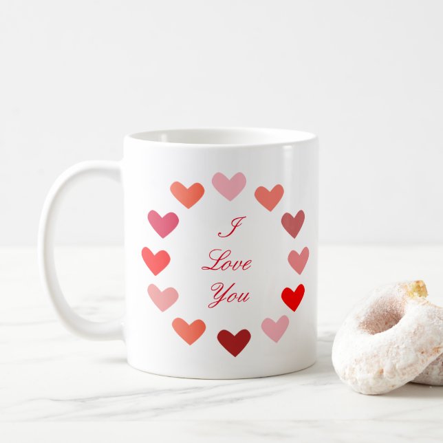 Circle Hearts I Love You - Mug (With Donut)