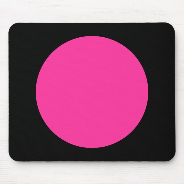 Circle - Hot Pink and Black Mouse Pad (Front)